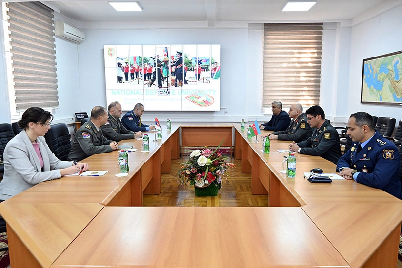 Belqrad Müdafiə Universitetinin nümayəndə heyəti Azərbaycanda səfərdədir - Fotolar