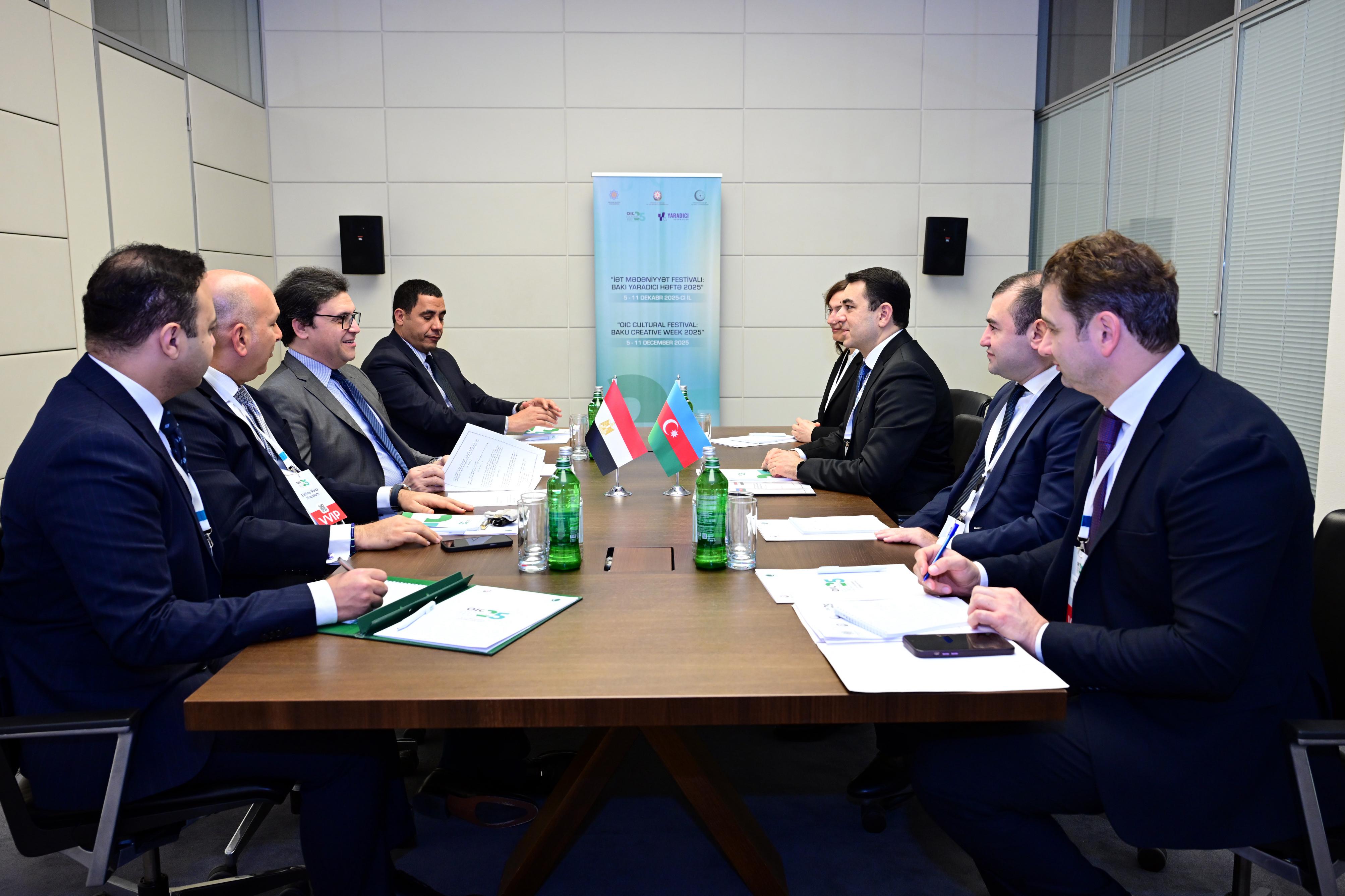 Azərbaycan və Misir arasında mədəni əməkdaşlıq münasibətləri müzakirə olunub