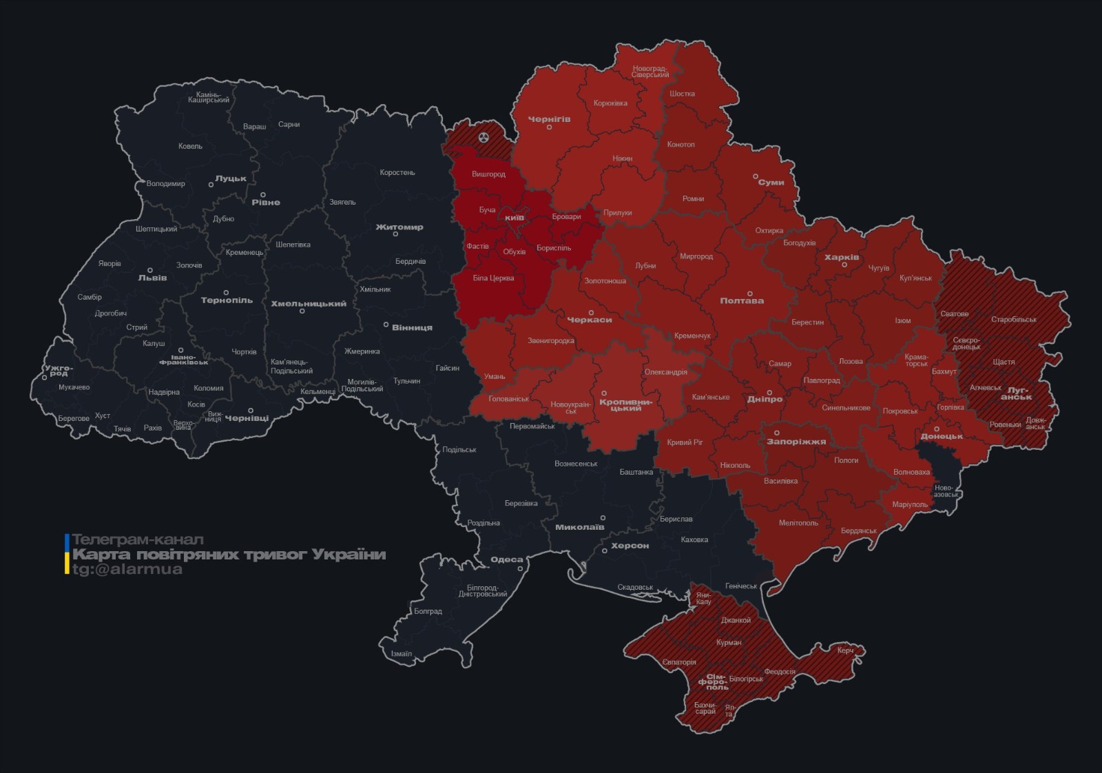 Kiyevdə və bir sıra bölgələrdə ballistik raket təhlükəsi ilə əlaqədar həyəcan siqnalı elan edilib