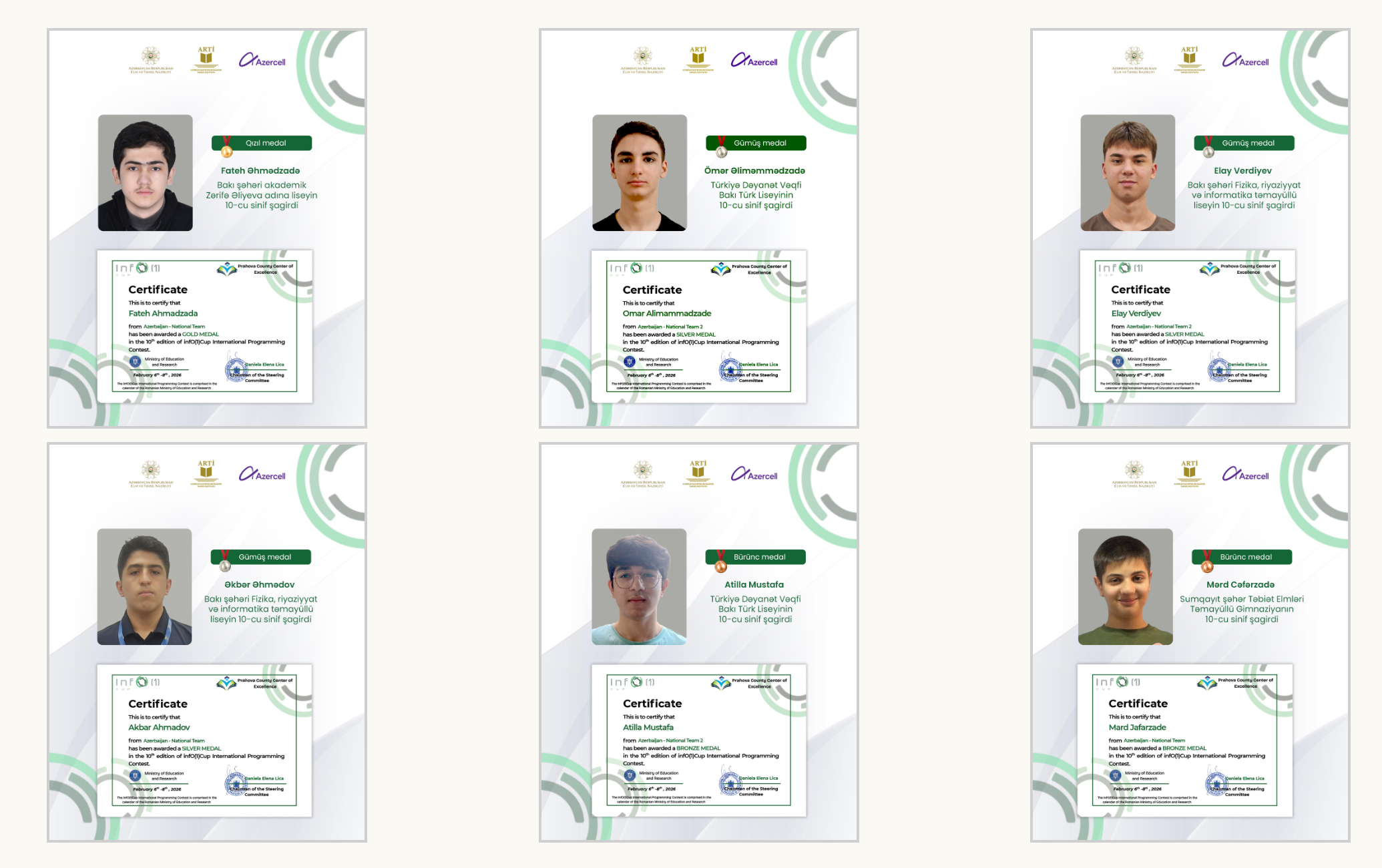 Azərbaycanlı şagirdlər Info(1)Cup müsabiqəsində 6 medal qazanıb