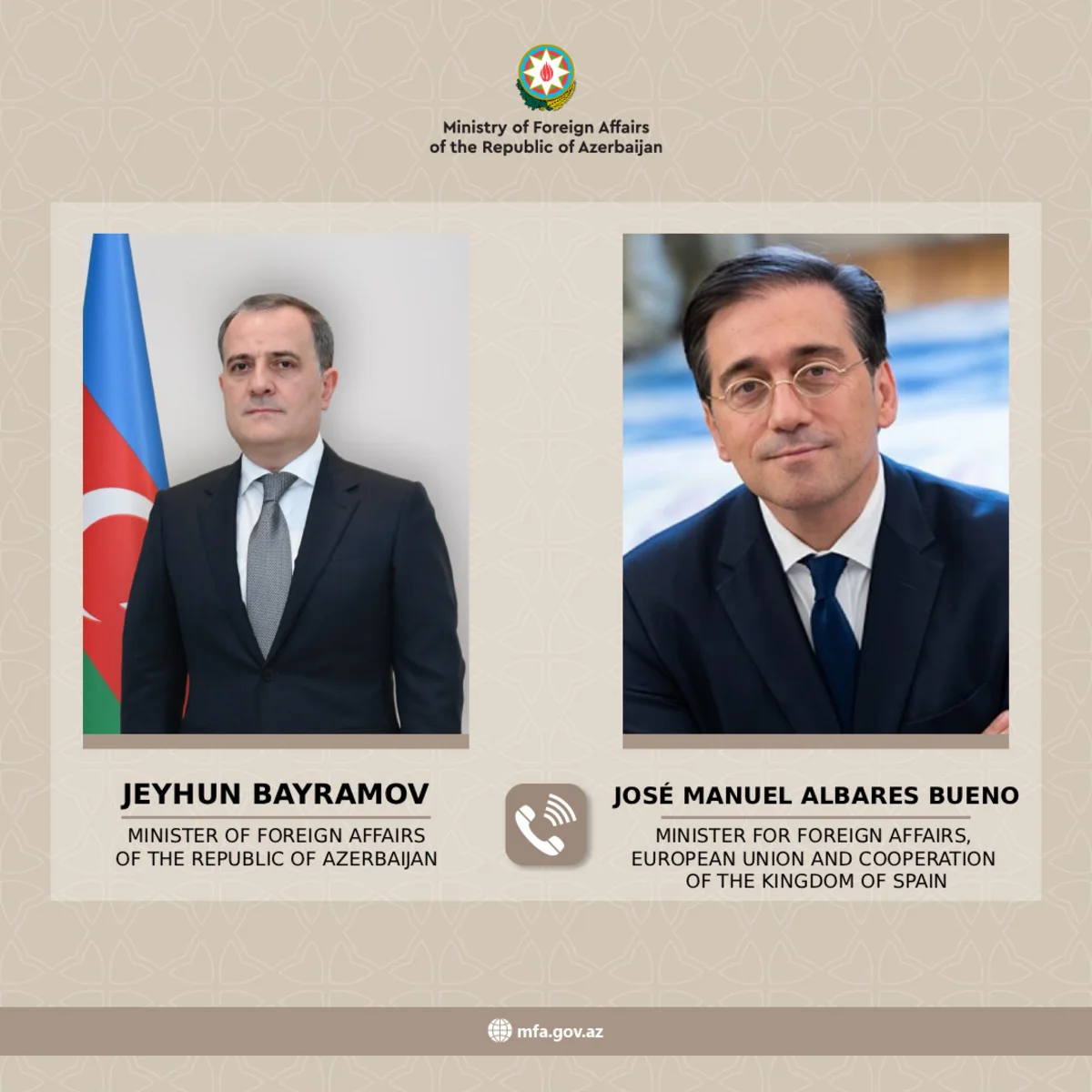 Azərbaycan və İspaniyanın XİN rəhbərləri siyasi dialoqun əhəmiyyətini qeyd edib