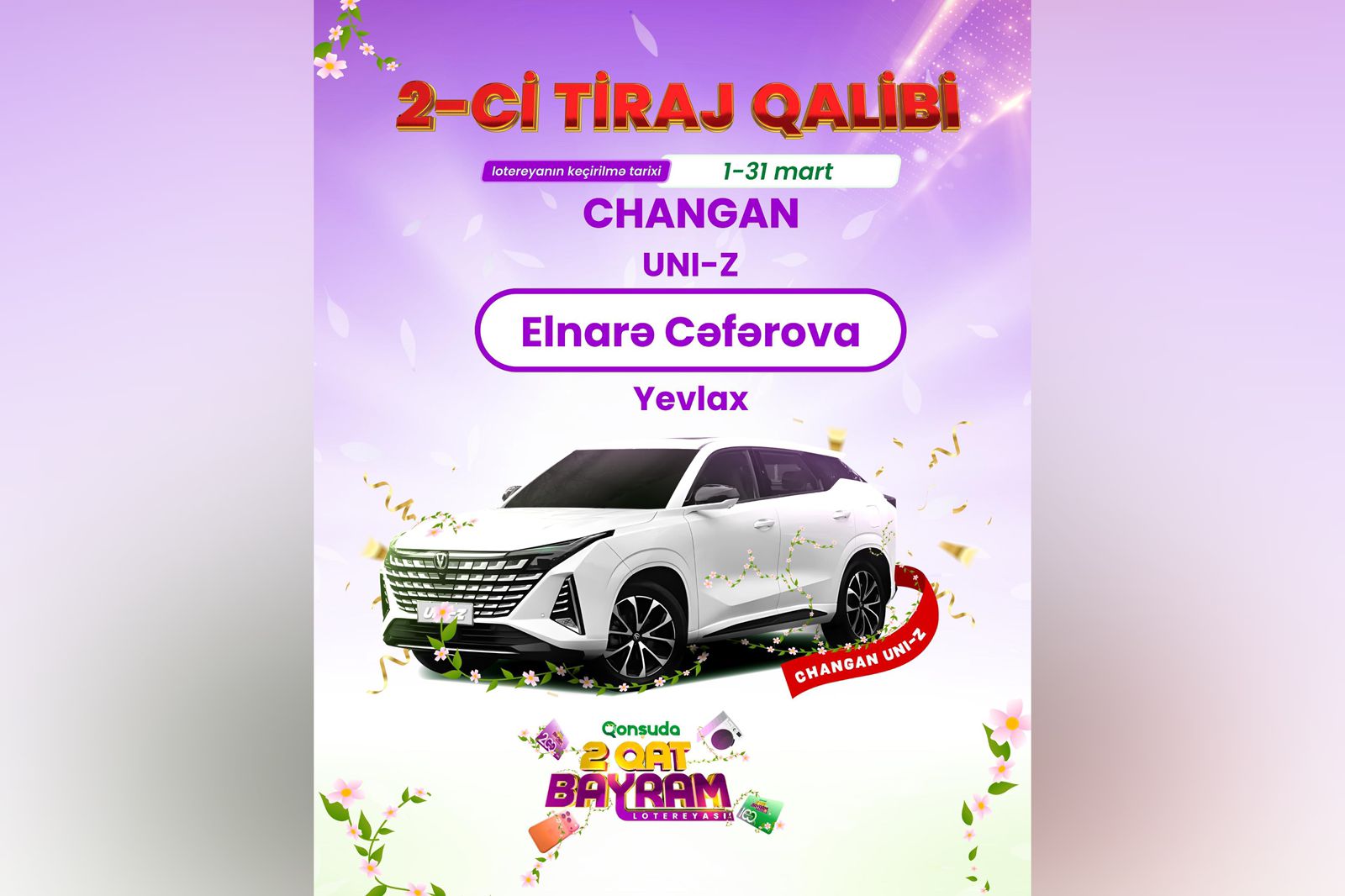 Yevlaxlı müştəri Changan UNI-Z qazandı