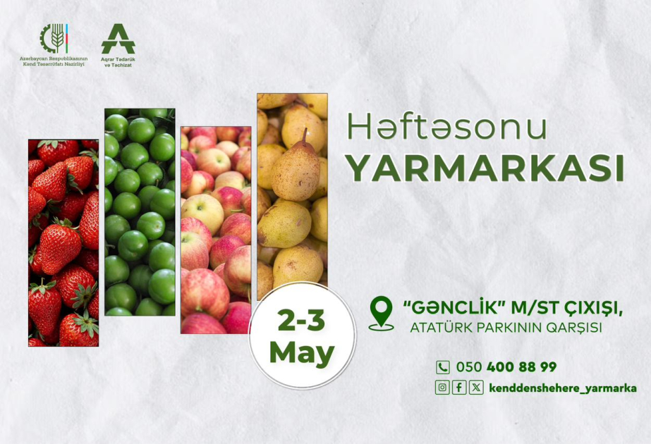 Bakıda “Kənddən Şəhərə” həftəsonu yarmarkası açılacaq