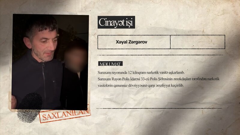 Suraxanı rayonunda 12 kiloqram narkotik vasitə aşkarlanıb