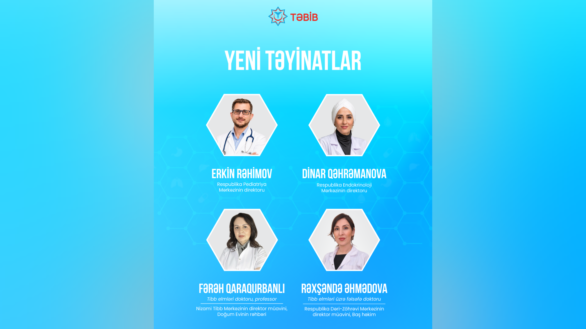 TƏBİB-in tabeliyindəki tibb müəssisələrində yeni təyinatlar olub - SİYAHI