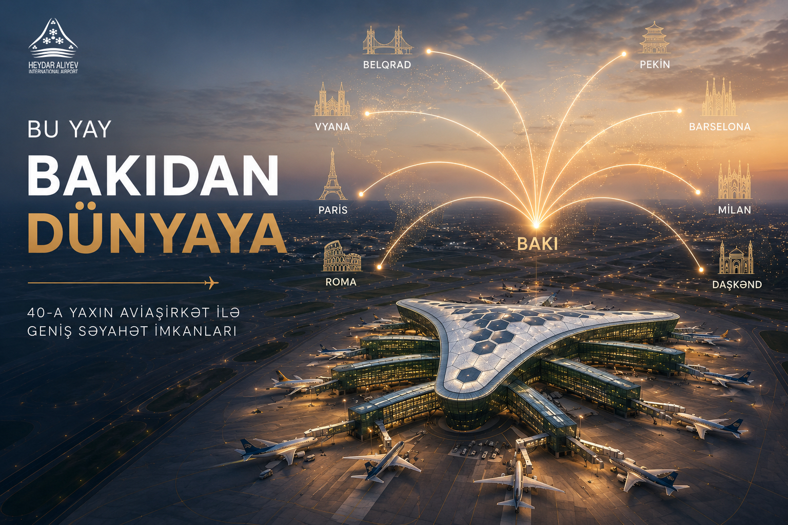 Yay mövsümündə Heydər Əliyev Beynəlxalq Aeroportundan uçuş şəbəkəsi genişlənib