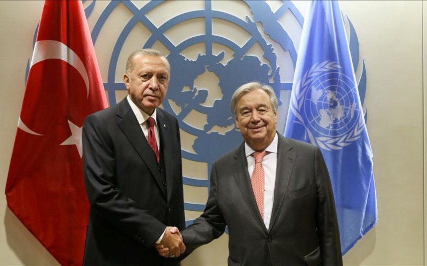 Ərdoğan BMT baş katibi ilə müzakirələr aparıb