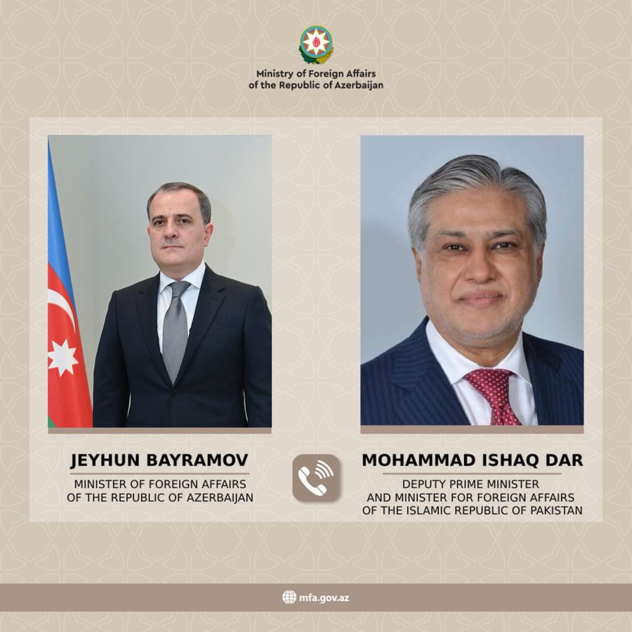 Ceyhun Bayramov Pakistanlı həmkarı ilə telefon danışığı aparıb