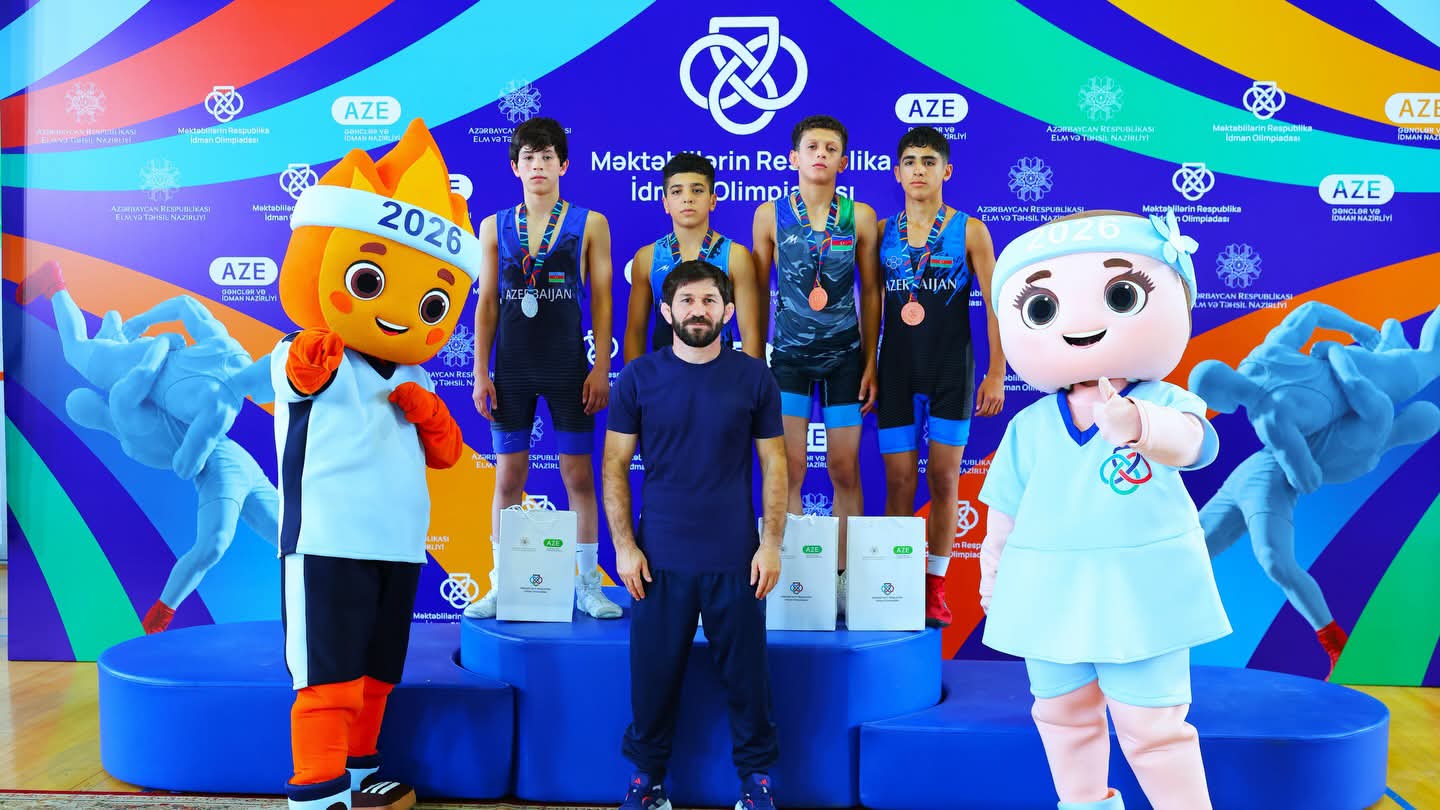 Məktəblilərin Respublika İdman Olimpiadasında güləş yarışlarına yekun vurulub
