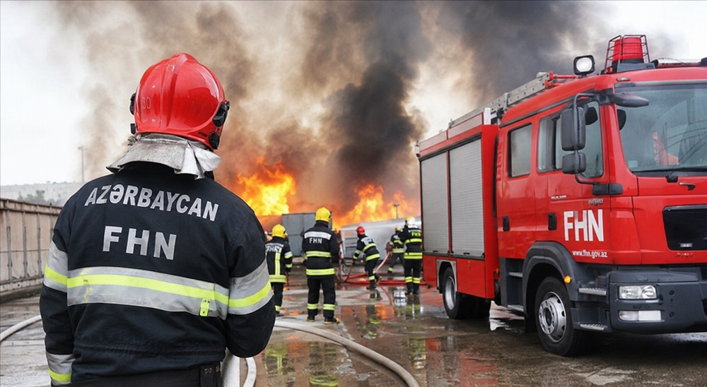Bakıda avtovağzalın yaxınlığında avtobus yanıb