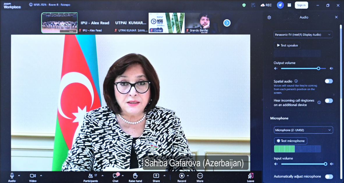 Sahibə Qafarova Parlamentlərarası İttifaqın yüksəksəviyyəli dialoqunda iştirak edib