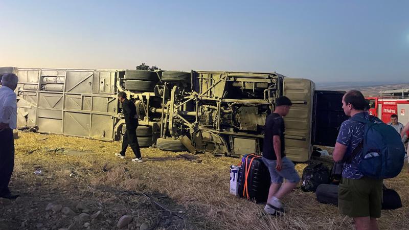Türkiyədə sərnişin avtobusu aşıb, 46 nəfər xəsarət alıb
